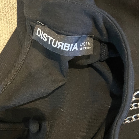 Lita Harness BlackMini Dress Silver Chain Keyhole Back Fit/Flare Removable Chain - Picture 7 of 8